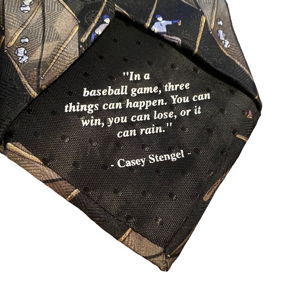 "Quote Me" Baseball Sport 100% Silk tie - Picture 6 of 9